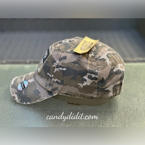 NWT Handmade, Camouflage & Distressed Jeep Girl Bling Ball Cap 100% Cotton - Picture 6 of 10